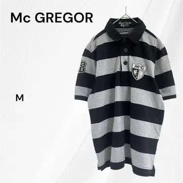 맥레거 McGREGOR 셔츠 피케 셔츠 M 보더 블랙