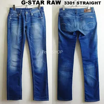 G-STAR RAW 3301 스트레이트 데님 [M] 스트레치 밝은 파랑