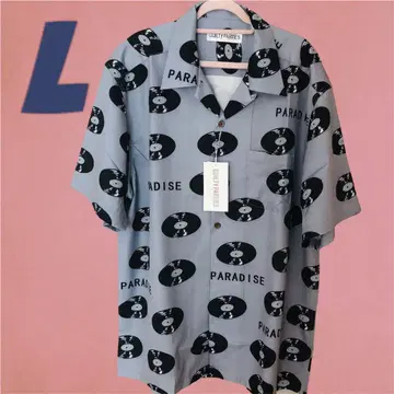 노브랜드 오픈 카라 셔츠 레코드 L 사이즈 그레이 미사용 새상품