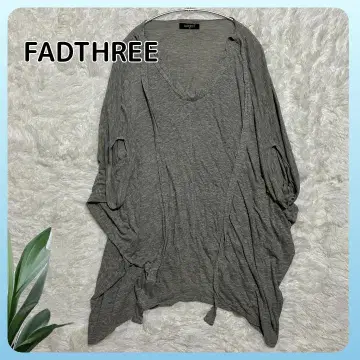 FADTHREE 그레이 판초 상의 넉넉한 실크 혼방 개성파