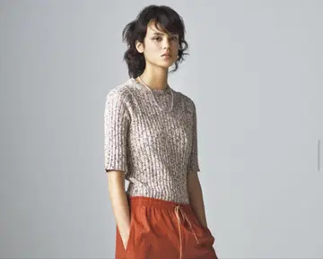 roku 6 RIB MIX SHORT SLEEVE KNIT/니트