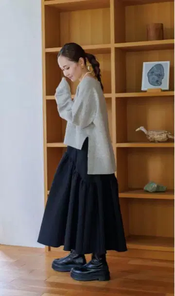 블루레아 BLUELEA Jacquard skirt 38