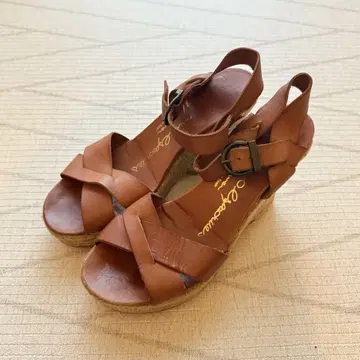 gaimo 웨지솔 샌들 주트 샌들 에스파드리유 24cm