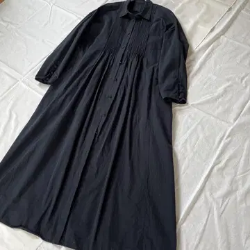 늑대와 올빼미 블랙 롱 셔츠 원피스