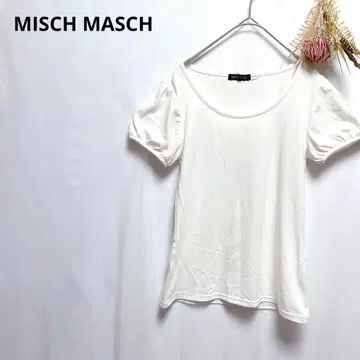 미슈마슈 티셔츠 벌룬 슬리브 U넥 돌려입기 좋은 페미닌