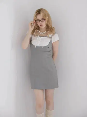 [당일 발송] andmary Betty layered dress glay