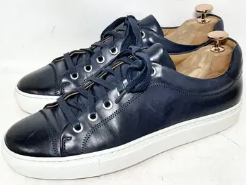 이탈리아제 고품질 HUGO BOSS 39 가죽 스니커즈 신발 네이비
