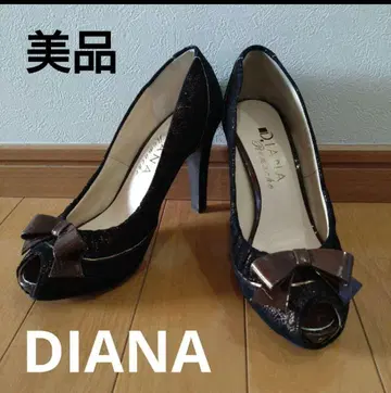 DIANA 펌프스 하이힐 리본 벨로아 라메 22 다이애나