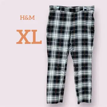 H&M 체크 무늬 여성용 캐주얼 사브리나 팬츠