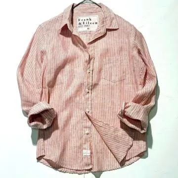 Frank&Eileen 린넨 스트라이프 셔츠 S 빨흰 계열 BARRY