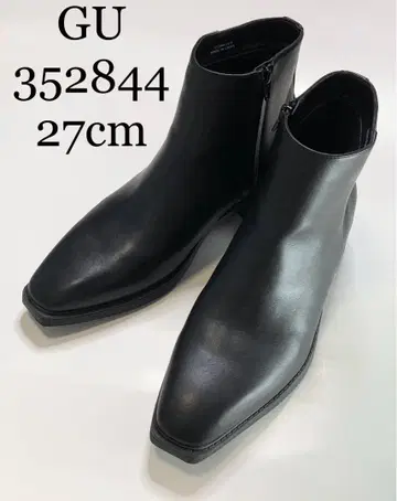 새상품급 지유 스퀘어토 힐 부츠 27cm 352844 사이드 지퍼