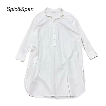 Spic&Span 펄 버튼 셔츠 원피스 스키퍼 화이트