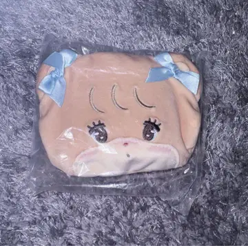 mikko 다이 컷 페이스 봉제 인형 에코백 라떼