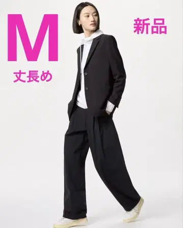 UNIQLO 울트라 스트레치 액티브 와이드 팬츠 블랙 M 긴 길이