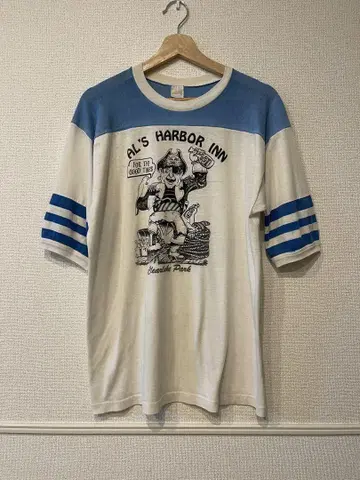 80년대 USA 제작 빈티지 AL'S HARBOR INN 바 티셔츠 XL