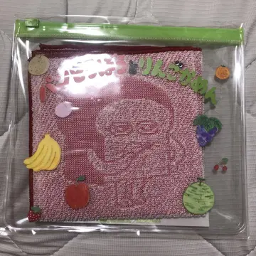 빵 도둑과 사과 가면 지퍼 케이스 포함 핸드 타월 새상품