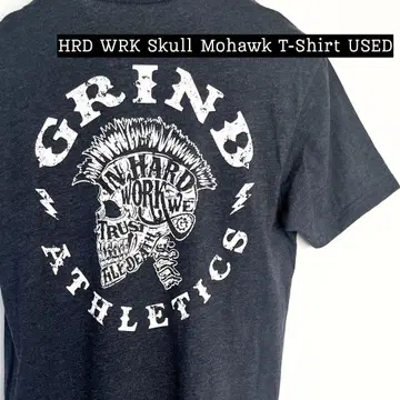 GRINDAthletics 티셔츠 스컬 모히칸 해골 해골 US 구제 의류