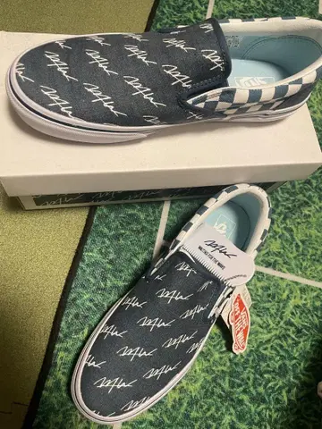 Vans 슬립온 네이비/화이트