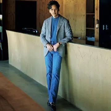 미사용 25SS BEAMS F 실크 건클럽 체크 자켓