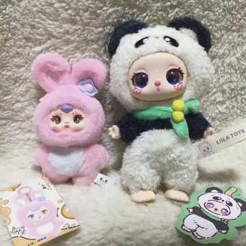 Liila's zoo 팬더&MM 토끼 봉제 인형 2개 세트