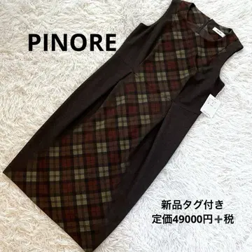 PINORE 택 포함 정가 49000엔 체크 원피스 38 M