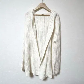 Gap (L) 화이트 버튼리스 루즈핏 가디건 남성용 후드티