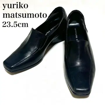 유리코 마츠모토 웨지솔 펌프스 가죽 업무용 신발 23.5cm 블랙