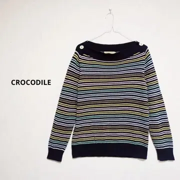 CROCODILE 크로커다일 네이비 보더 니트 사이즈 L