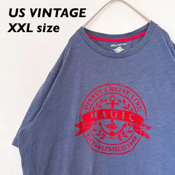 US 구제 의류 반팔 티셔츠 미국 디즈니 빅 프린트 XXL