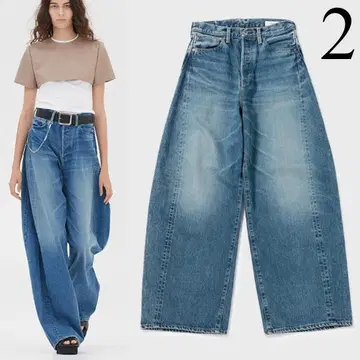 HYKE 25SS 배럴 레그 청바지 데님 파랑 2 하이크 DENIM