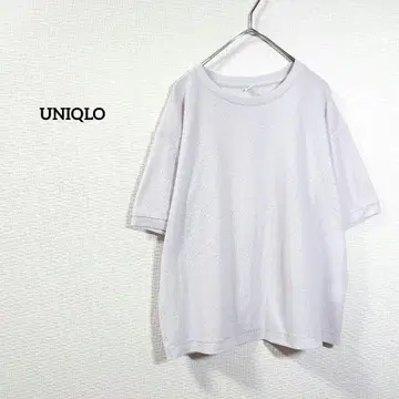 유니클로 시어 크루넥 티셔츠 라이트 그레이 반팔 티셔츠