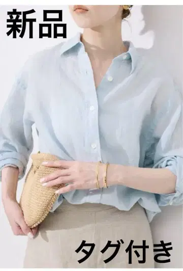 택 포함 새상품 슬로브 이에나 린넨 코튼 레귤러 셔츠