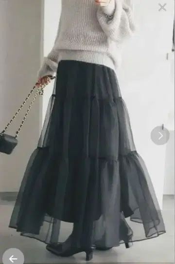 러브틱 모자 꽁지 시어 오간자 티어드 스커트