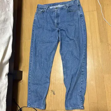 파랑 카 햇 데님 팬츠