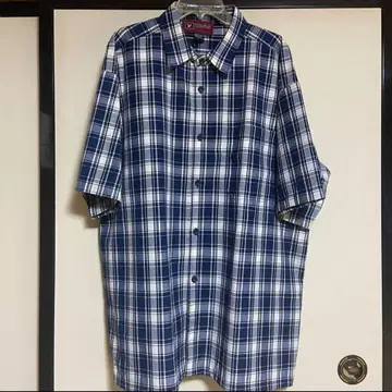 반팔 버튼 셔츠 Yago 체크 2XL