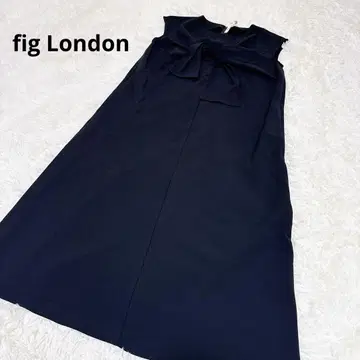 피그 런던 새상품급 보타이 롱 원피스 드레스 (F) 리본 스트레치