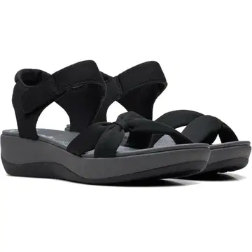 Clarks 클락스 여성용 Arla Shore 플랫 샌들 블랙
