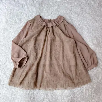 아틀리에 두 사봉 양말 자수 프릴 컬러 블라우스 레이스 긴팔