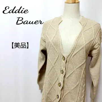 [새상품급] Eddie Bauer 알파카 혼방 와이드 케이블 니트 가디건