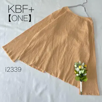 KBF 플러스 백 리본 풀오버 면 100% 긴팔 니트 베이지 F