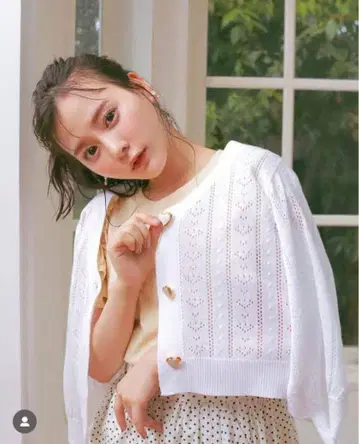 썸머 하트 가디건 화이트
