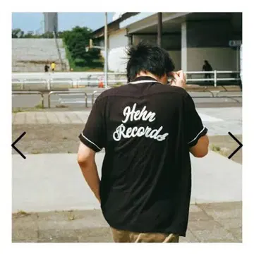 후지이 카제 HEHN RECORDS 볼링 셔츠 블랙 사이즈 L