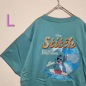 디즈니 [릴로 & 스티치] 스티치 T셔츠 L 사이즈 자수