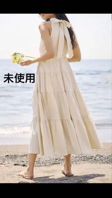 미사용 to the sea 홀더넥 맥시 원피스 정가 12980