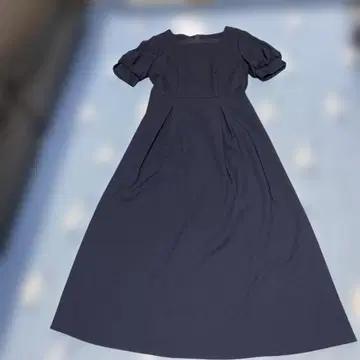 내추럴 뷰티 베이직 네이비 반팔 플레어 원피스 S 사이즈