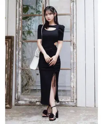 EATME 데콜테 리브 원피스 원피스