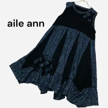 에일 원피스 aile ann 이소재 원피스 A 라인 꽃 모티브 빅 사이즈
