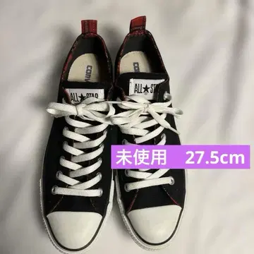 Converse ALL STAR 27.5 블랙 빨간색 체크 미사용