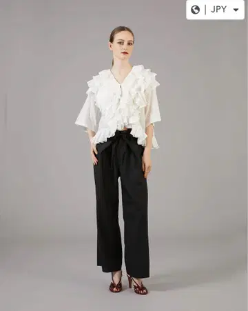 크링클 frill poncho blouse | WHITE