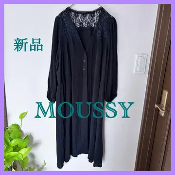 새상품 택 포함 MOUSSY 블랙 레이스 롱 기장 블라우스